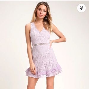 Lulus - Love You Always Lavender Lace Skater Dress